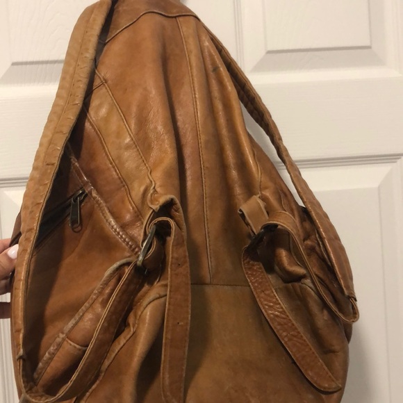 Vintage brow leather backpack main image 3